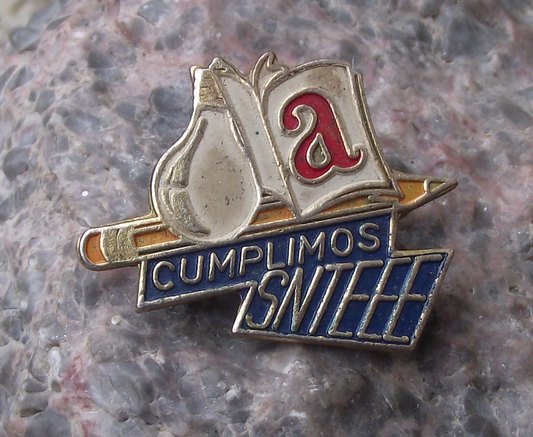 Vintage Cuba Revolution Union of Electrical Workers SNTEEE Pin Badge