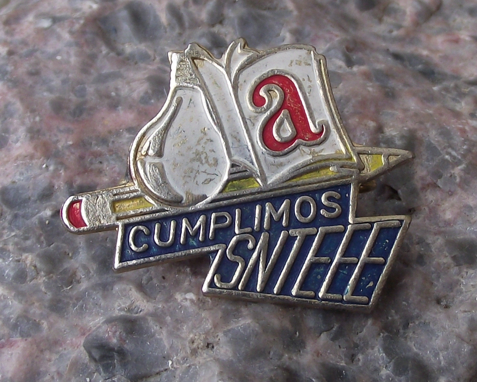 Vintage Cuba Revolution Union of Electrical Workers SNTEEE Pin Badge