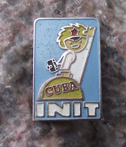 Vintage Cuba Ministry of Tourism Cuban Revolution INIT Pin Badge
