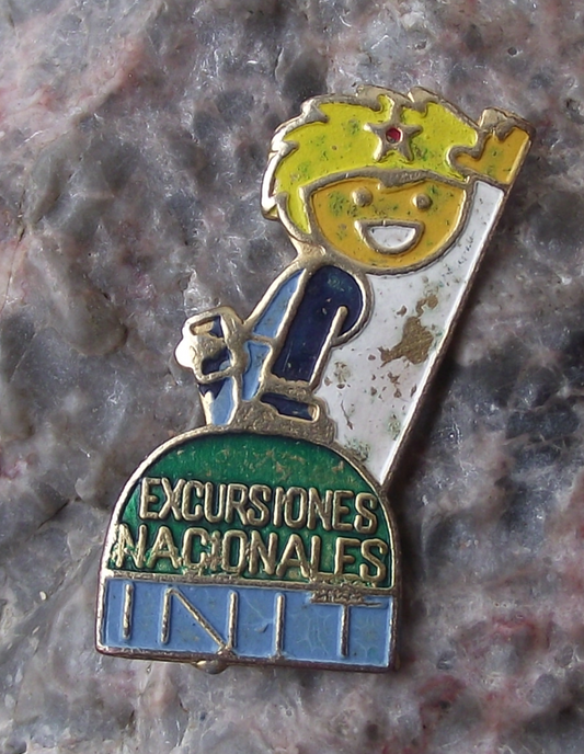 Vintage Cuba Ministry of Tourism Excursions Cuban Revolution INIT Pin Badge