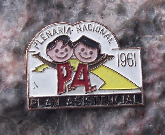 1961 Cuban Cuba Meeting for National Assistance Plan Pin Badge