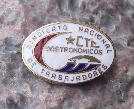 Vintage Cuba CTC Central Trade Union Chef Restaurant Workers Pin Badge