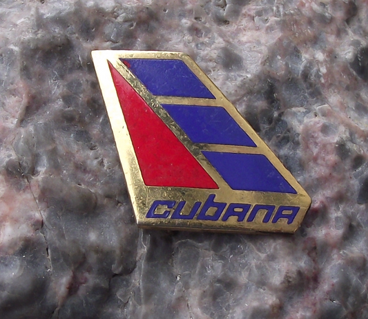 Vintage Cuban Cuba National Airline CUBANA Tail Livery Pin Badge