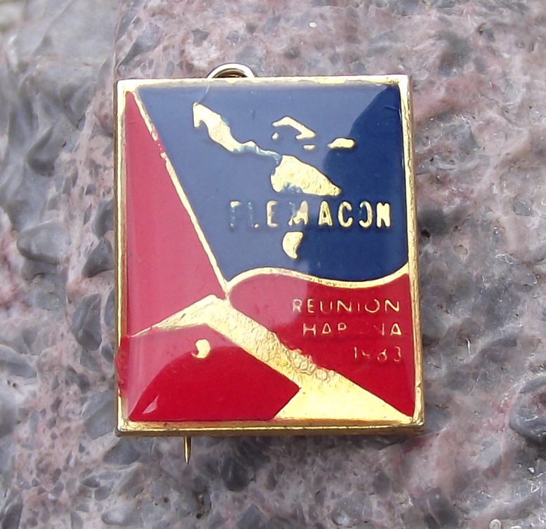 1983 Cuba Havana Flemacon Workers Association Trade Union Pin Badge