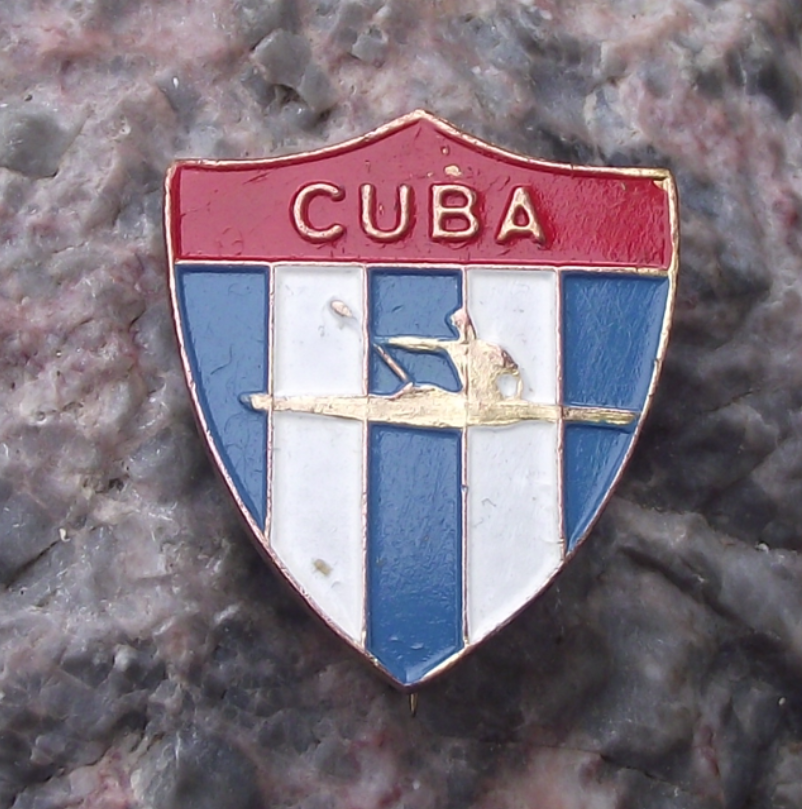 Vintage Cuba Canoe Kayak Association Cuban Sports Shield Pin Badge