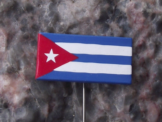 Vintage Cuba National Flag Cuban Plastic Pin Badge