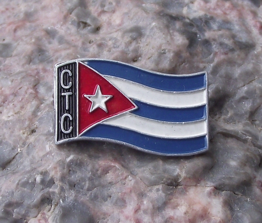 Vintage Cuba National Flag CTC Central Workers Trade Union Pin Badge