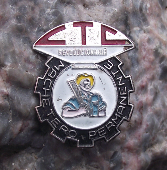 Vintage Cuba CTC Central Trade Union Plantation Workers Pin Badge