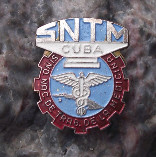 Vintage Cuba Trade Union of Medical Workers SNTM Cuban Pin Badge