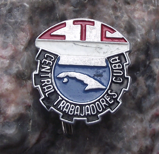 Vintage Cuba CTC Central Workers Trade Union Pin Badge