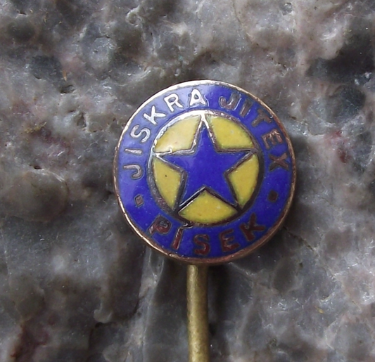 1966 Jiskra Jitek Pisek Football Club Blue Star Pin Badge