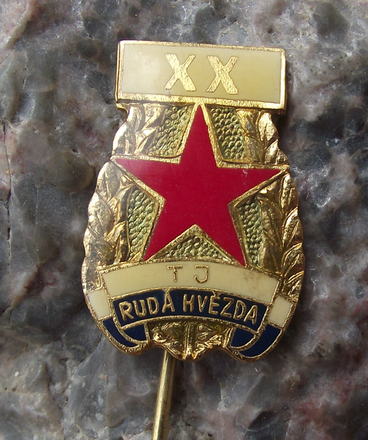 1977 Ruda Hvezda Red Star Volleyball Club 20th Anniversary Pin Badge