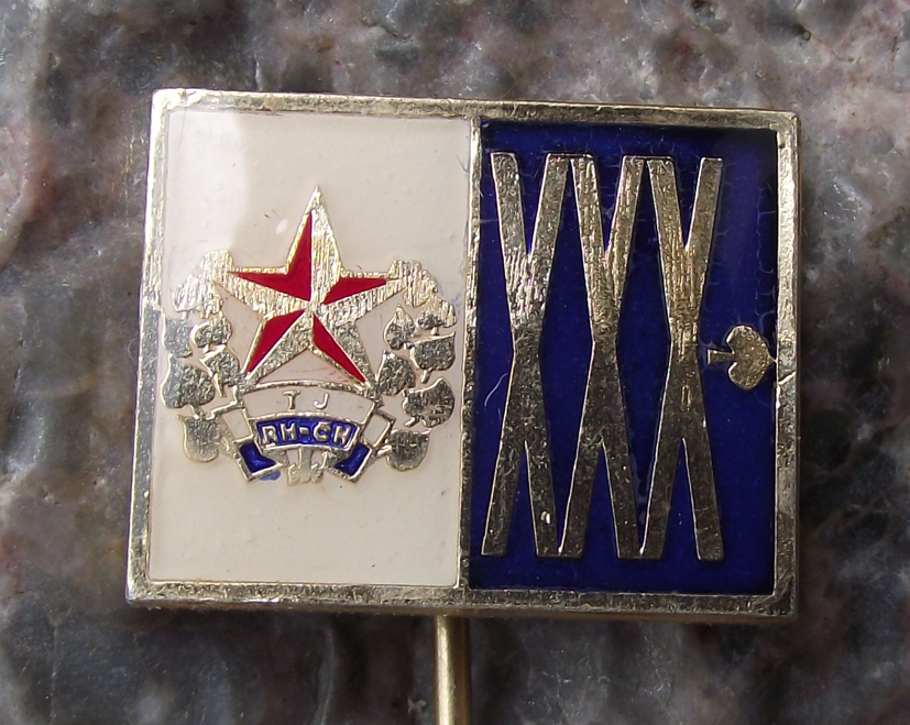 1987 Ruda Hvezda Red Star Volleyball Club 30th Anniversary Pin Badge