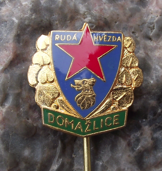 Vintage Ruda Hvezda Domazlice Red Star Football Soccer Club Pin Badge