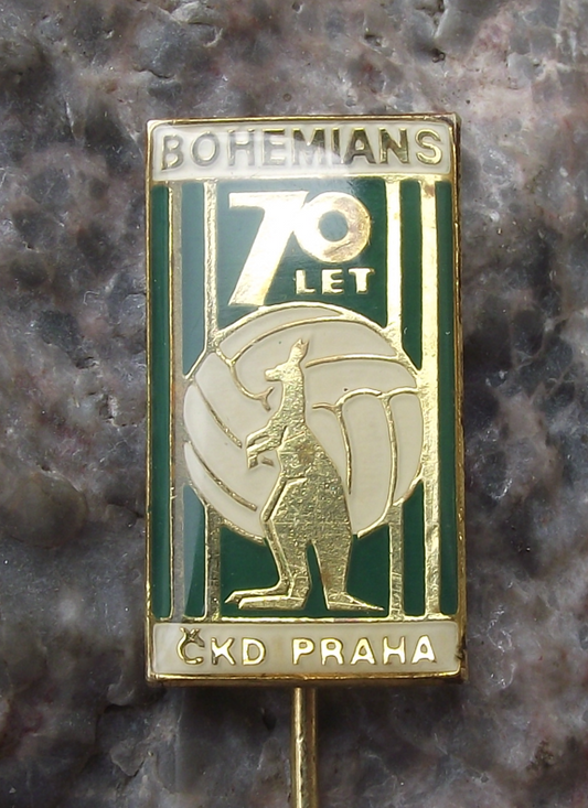 1975 Bohemians CKD Praha Kangaroo Mascot Football Club Anniversary Pin Badge