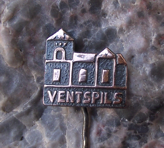 Vintage Latvia Ventspils Latvian City Tourist Souvenier Pin Badge