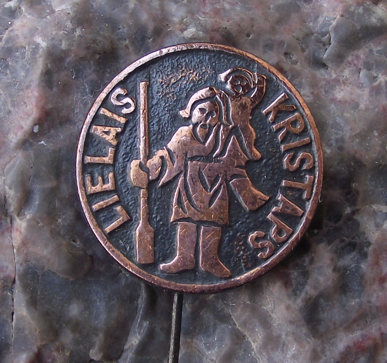Vintage Latvia Riga Lielais Kristaps Latvian Tourist Souvenier Pin Badge