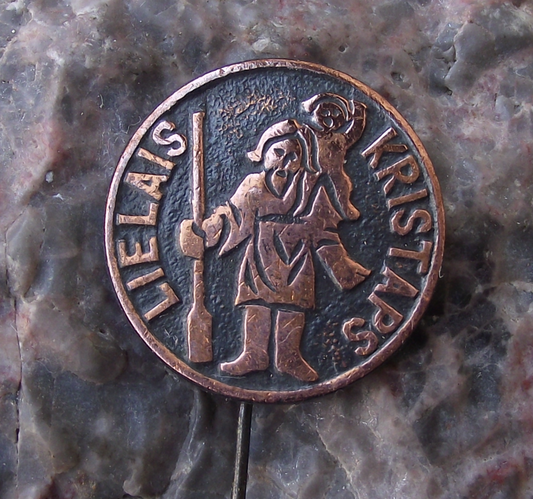 Vintage Latvia Riga Lielais Kristaps Latvian Tourist Souvenier Pin Badge