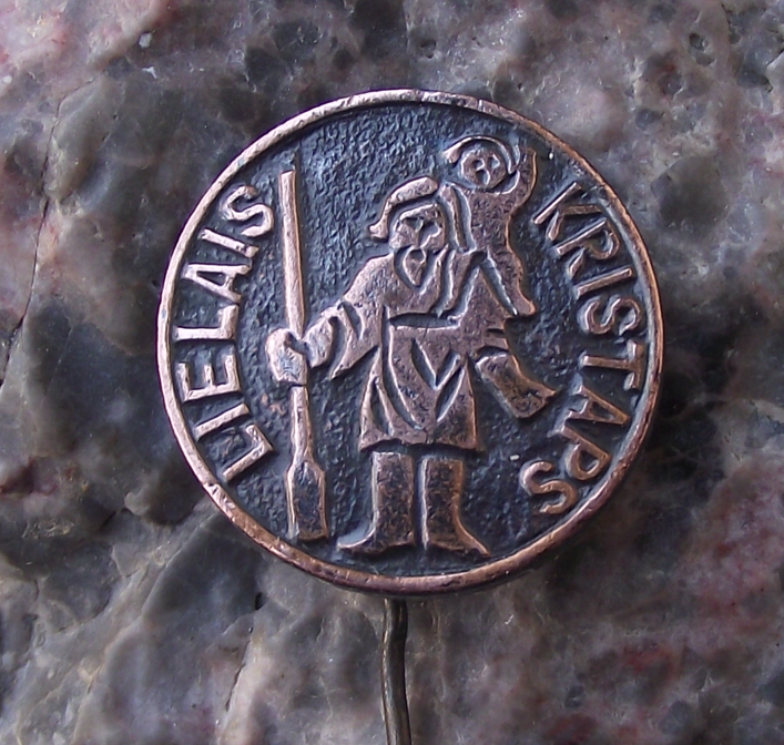 Vintage Latvia Riga Lielais Kristaps Latvian Tourist Souvenier Pin Badge