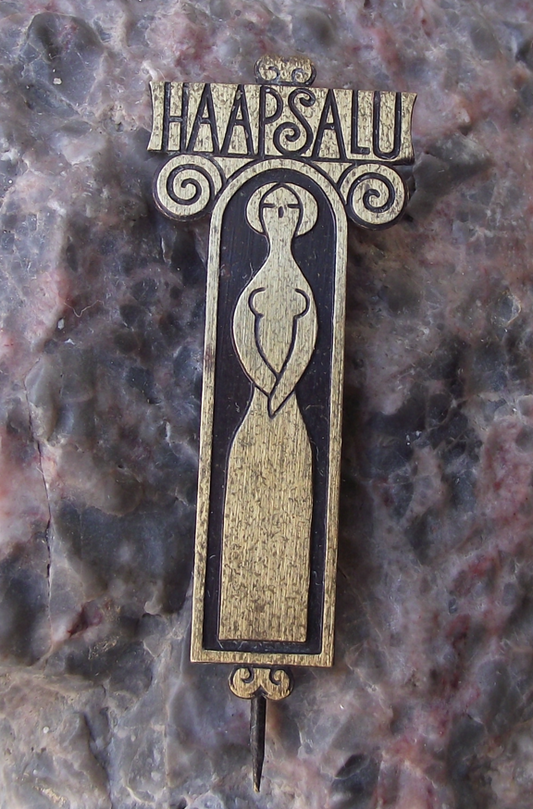 Vintage Haapsalu White Lady Castle Ghost Baltic Legend Estonia Pin Badge