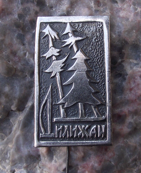 Vintage Dilijan Armenia Spa Town National Park Pine Forest Pin Badge