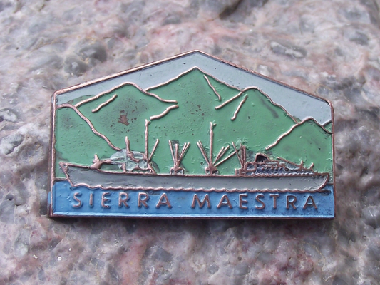 Vintage Cuba Cuban Sierra Maestra Cargo Ship National Park Pin Badge