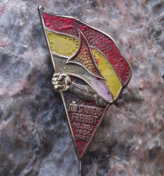 1961 Spanish Civil War International Brigades Flag Political Pin Badge