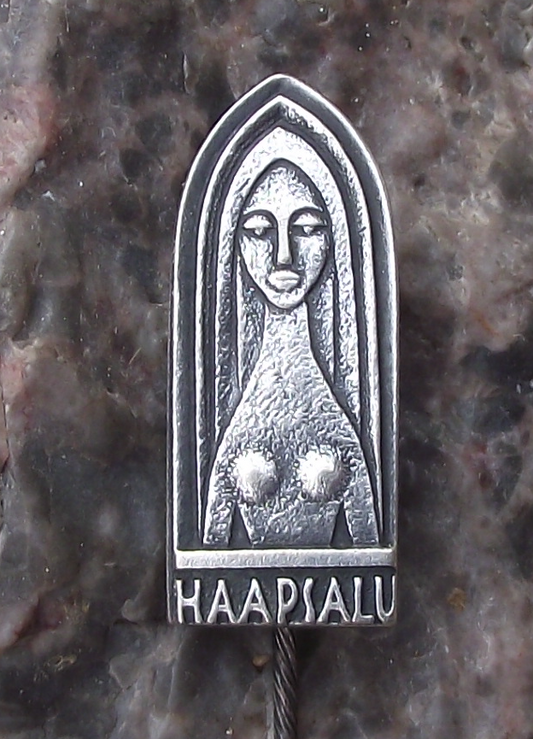 Vintage Haapsalu White Lady Ghost Baltic Legend Estonia Pin Badge