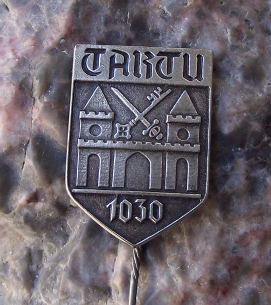Vintage Tartu 1030 Formation Date Estonian City Estonia Pin Badge