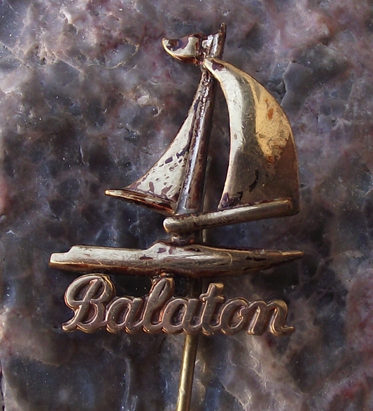 Vintage Balaton Lake Resort Hungary Yachting Sailing Boat Pin Badge