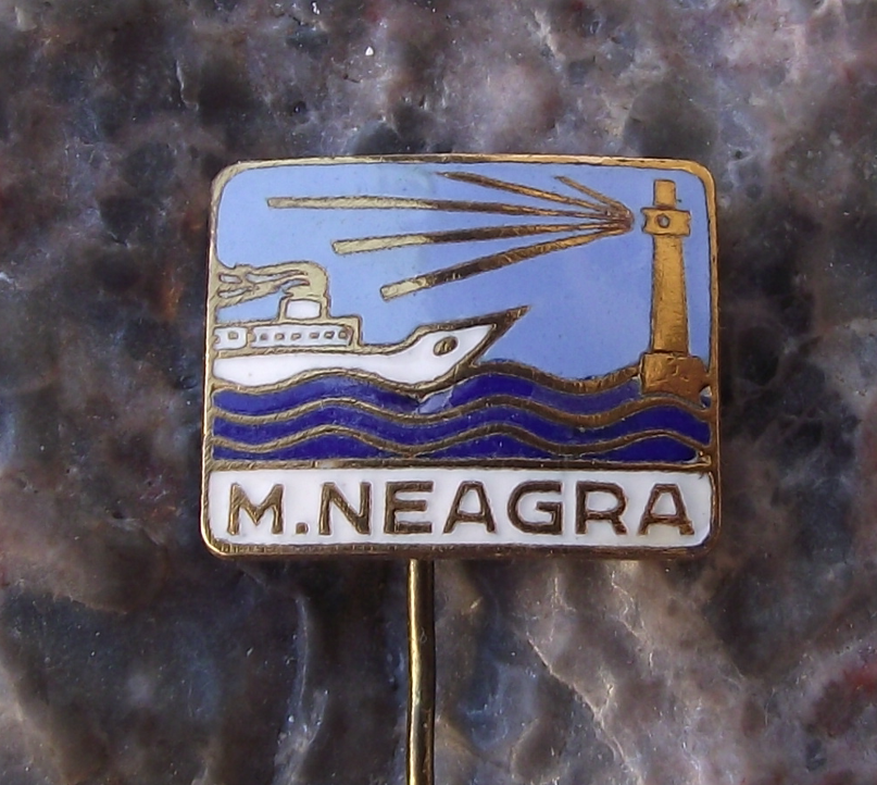 Vintage Black Sea Marea Neagra Lighthouse and Ship Pin Badge