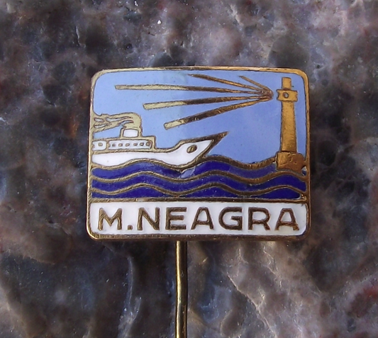 Vintage Black Sea Marea Neagra Lighthouse and Ship Pin Badge