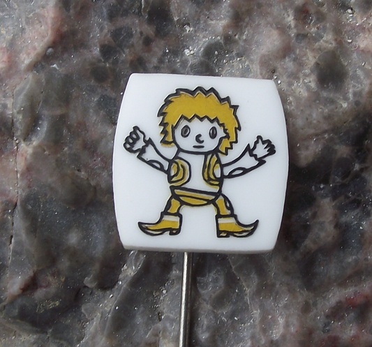 Vintage Vecernicek Czech Cultural Icon Rumcajs Son Cipisek Cartoon Pin Badge