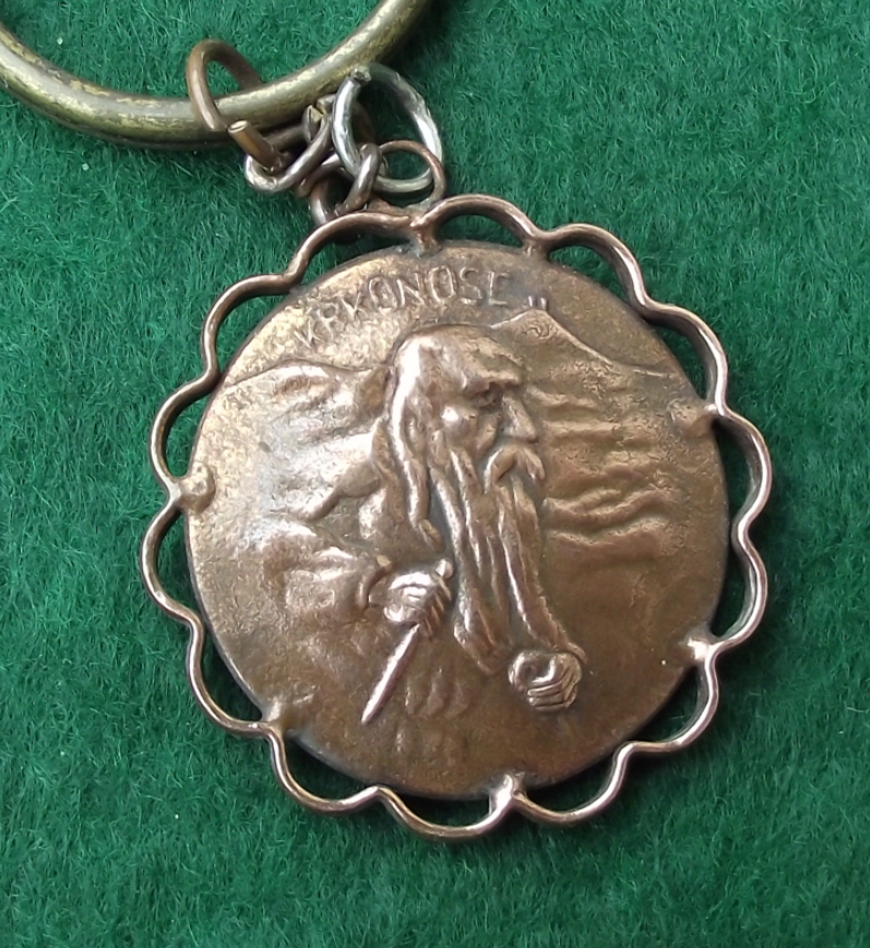 Vintage Krkonoše God Forest Guardian  Spindlerova Bouda Keychain Keyring