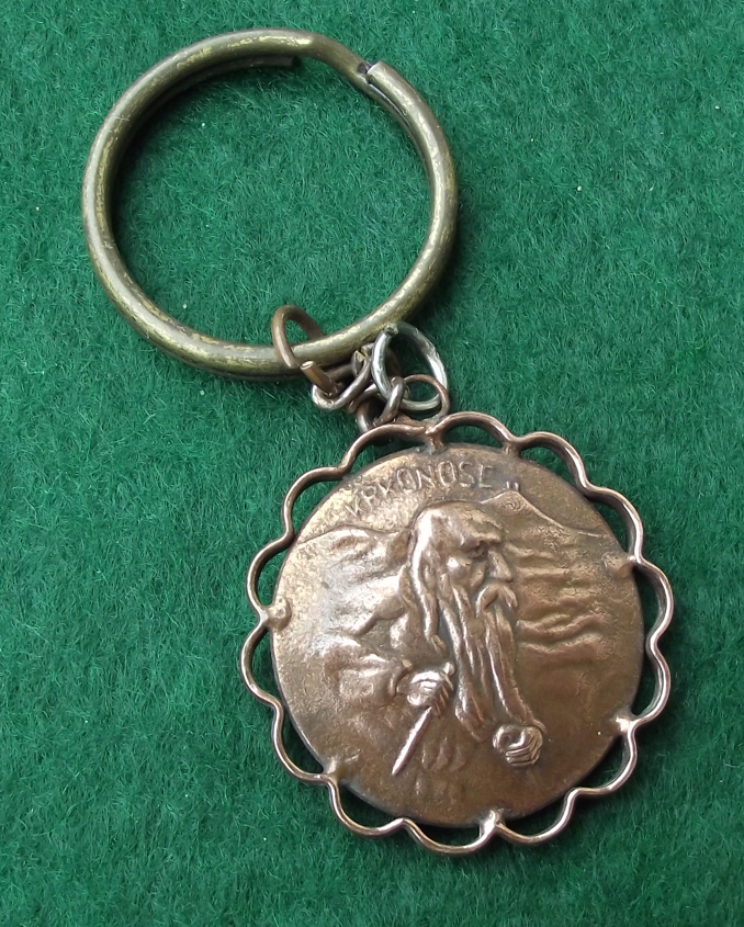 Vintage Krkonoše God Forest Guardian  Spindlerova Bouda Keychain Keyring