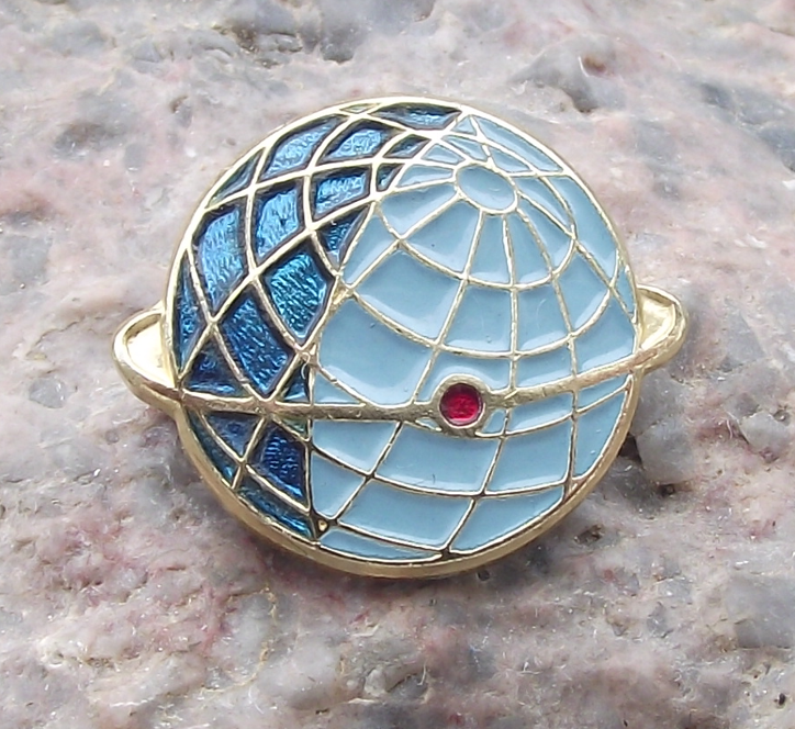 Vintage Sputnik 1 Satellite Earth Orbit Russian Red Ball Space Pin Badge