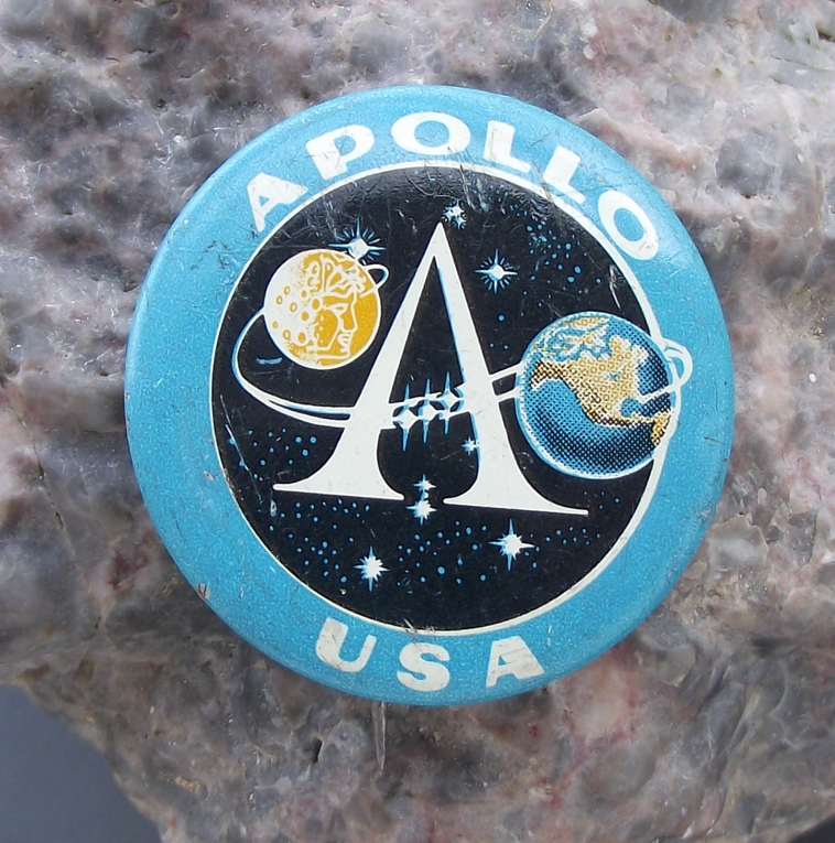 1969 Apollo 11 USA Moon Landing Armstrong Aldrin Mission Logo Pin Badge