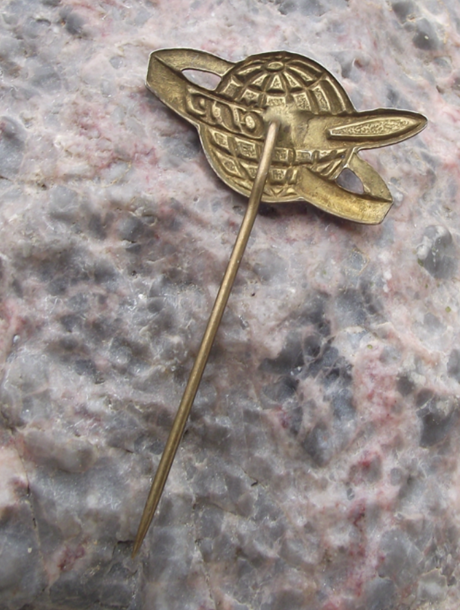 Vintage Sputnik 1 Space Race Earth Orbit Exploration Program SCSP Rocket Pin Badge
