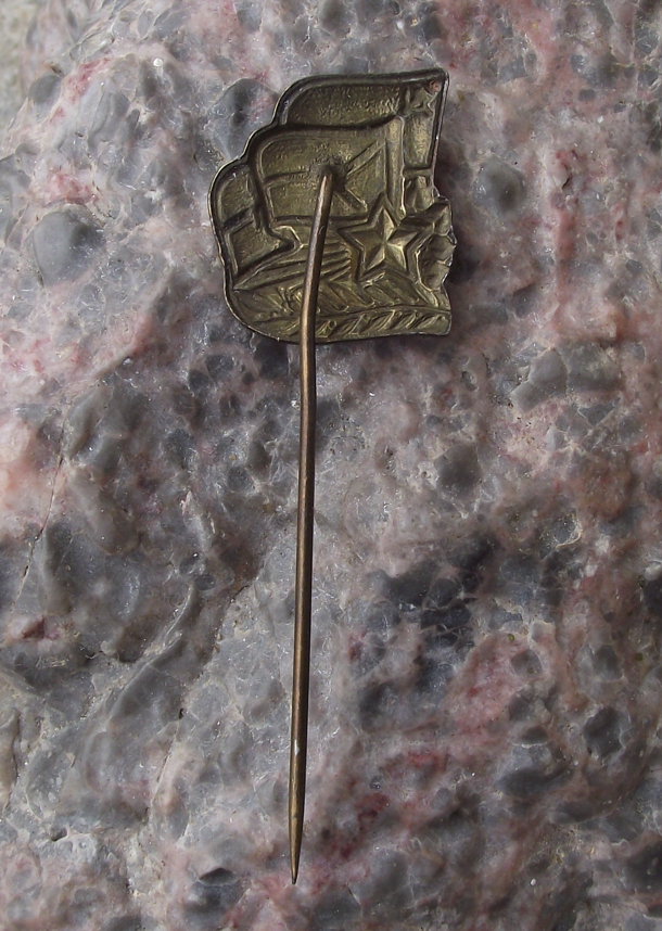 Vintage SCSP Flags Czechoslovakia Russia Red Star and Leaves Pin Badge