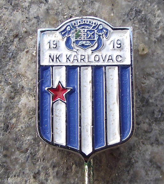 Vintage NK Karlovac 1919 Croatia Football Club Soccer Crest Pin Badge