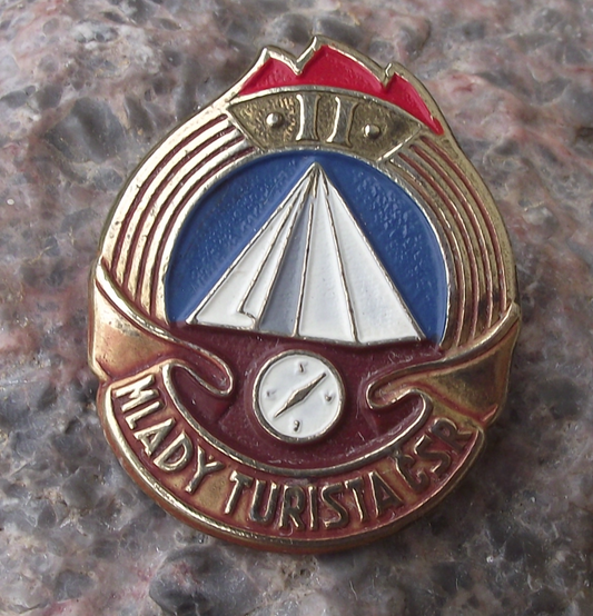 Young Tourist Grade 2 Czechoslovakia CSR Youth Camping Pioneer Award Pin Badge