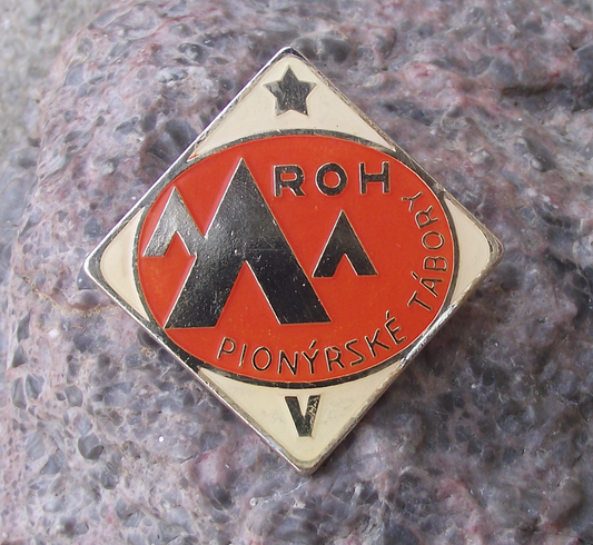Young Pioneer Czechoslovakia Youth Camping Award Stage 5 Tent Pin Badge