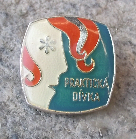 Vintage Pioneer Czech Scouts Practical Woman Girl Award Pin Badge