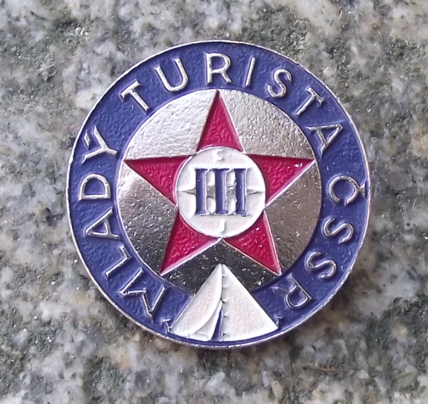 Vintage Czech Pioneer Youth Group Young Tourist Camping Award Stage 3 Pin Badge