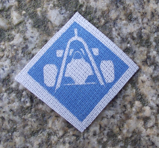 Vintage Pioneer Czech Pionyr Blue F1 Racing Car Compass Patch Award Badge