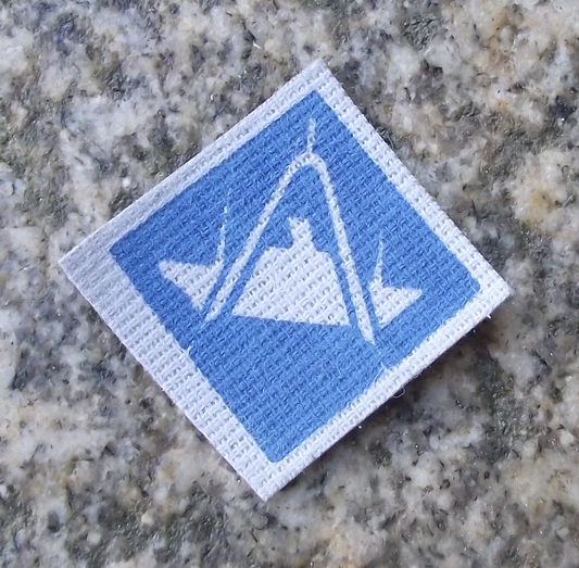 Vintage Pioneer Czech Pionyr Youth Blue Ship Compass Patch Award Badge