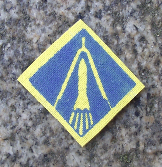 Vintage Pioneer Czech Pionyr Youth Yellow Rocket Compass Patch Award Badge