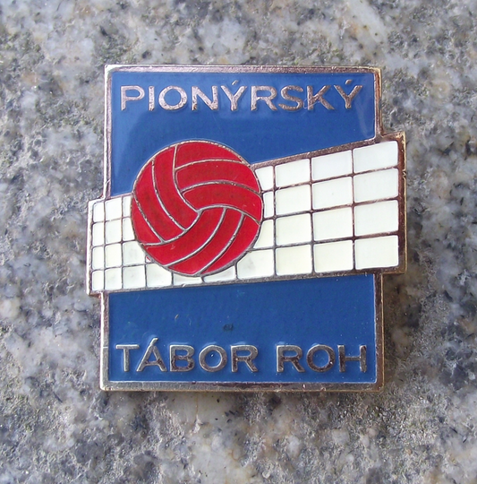 Vintage Czech Pioneer Pionyr Youth Camp Volleyball ROH Pin Badge