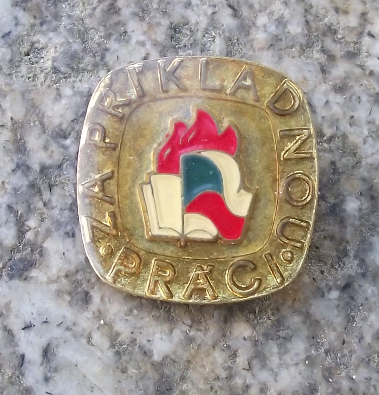 Vintage Czechoslovakia Pioneer Youth Group For Exemplary Work Award Pin Badge
