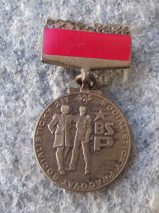 Vintage Socialist Workers Brigade BSP Czechoslovakia Bronze Medal Award